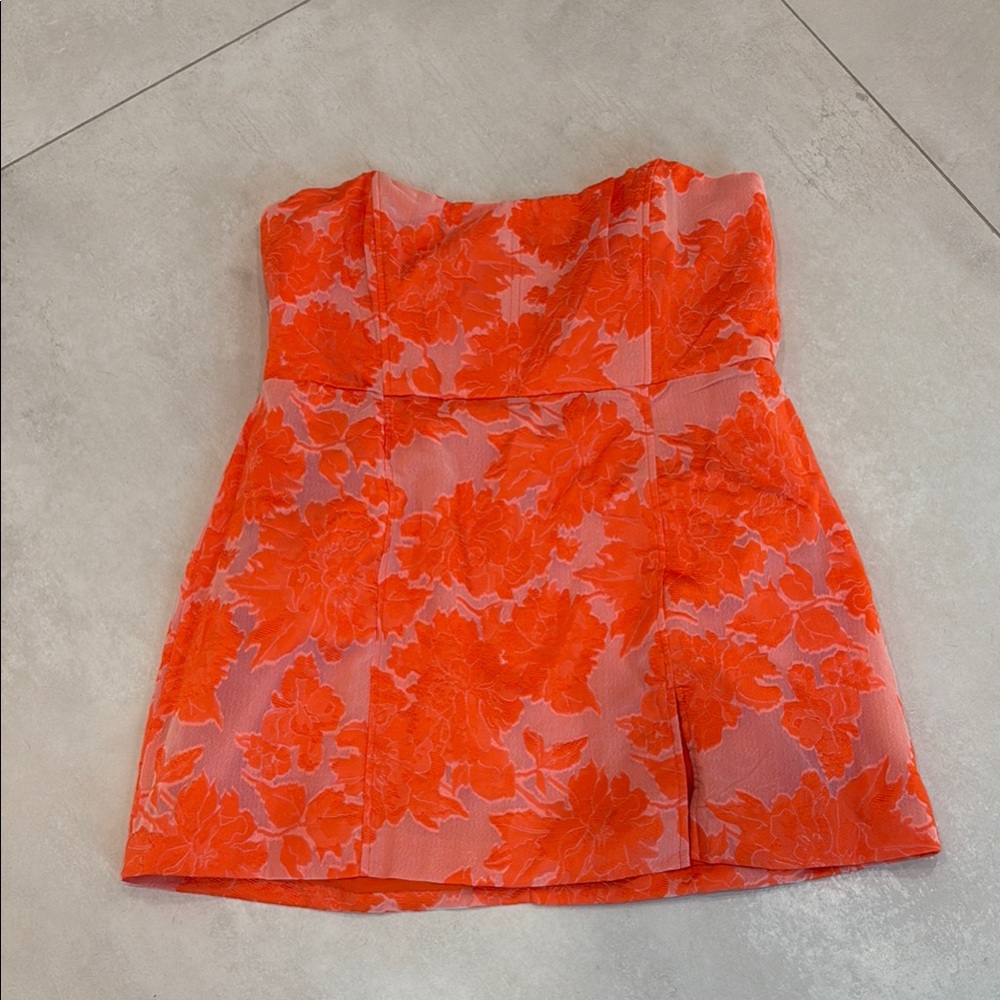 Showpo Orange Strapless Mini Dress